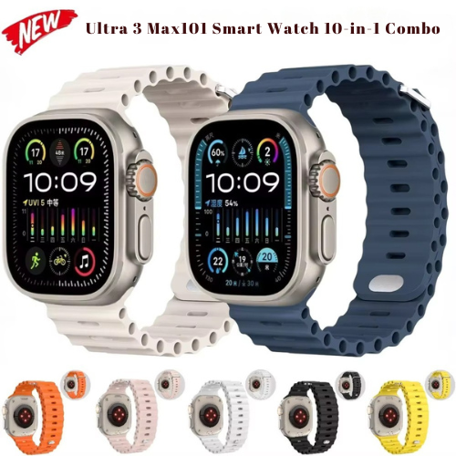 Ultra 3 Max101 Smart Watch 10-in-1 Combo